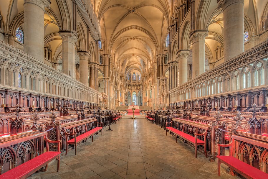 Canterbury Cathedral Choir, architecture, ceiling, building, in a row Free HD Wallpaper