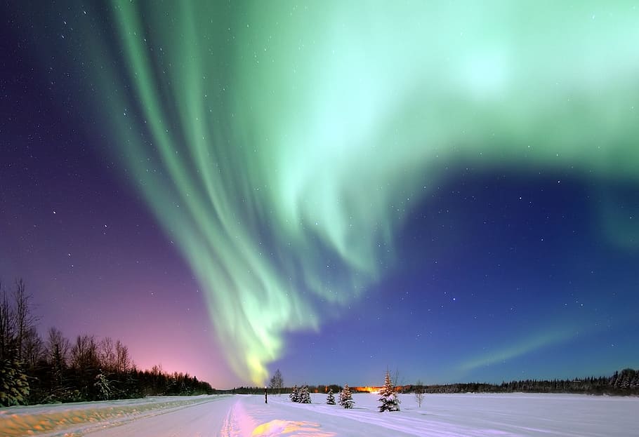 Fairbanks Alaska Aurora Borealis, light phenomenon, astronomy, dramatic sky, nature Free HD Wallpaper