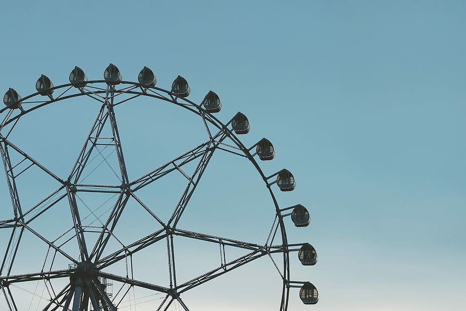 Ferris Wheel Ride, no people, blue, communication, positive emotion Free HD Wallpaper