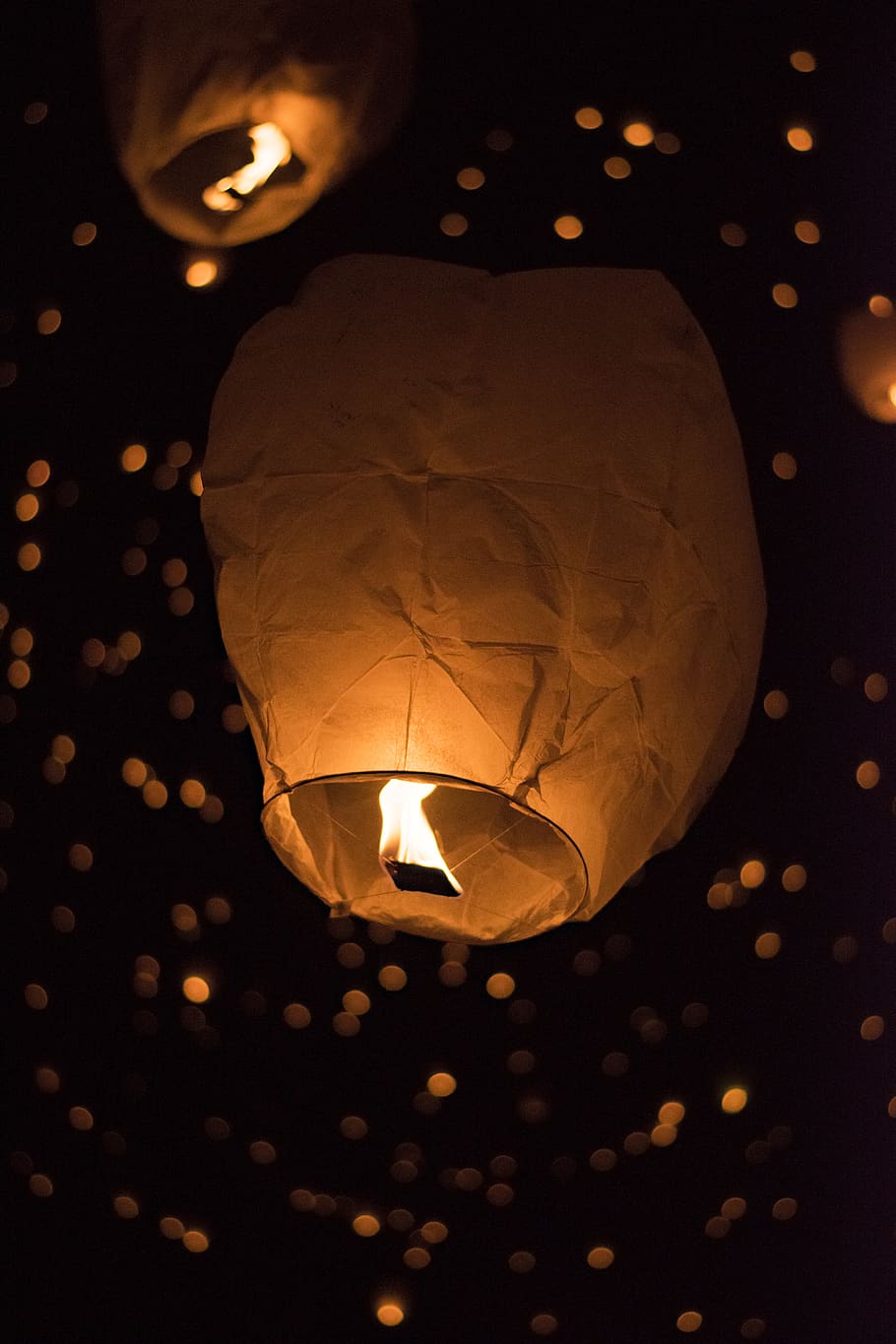 Floating Lantern Festival, art, heat  temperature, closeup, lighting equipment