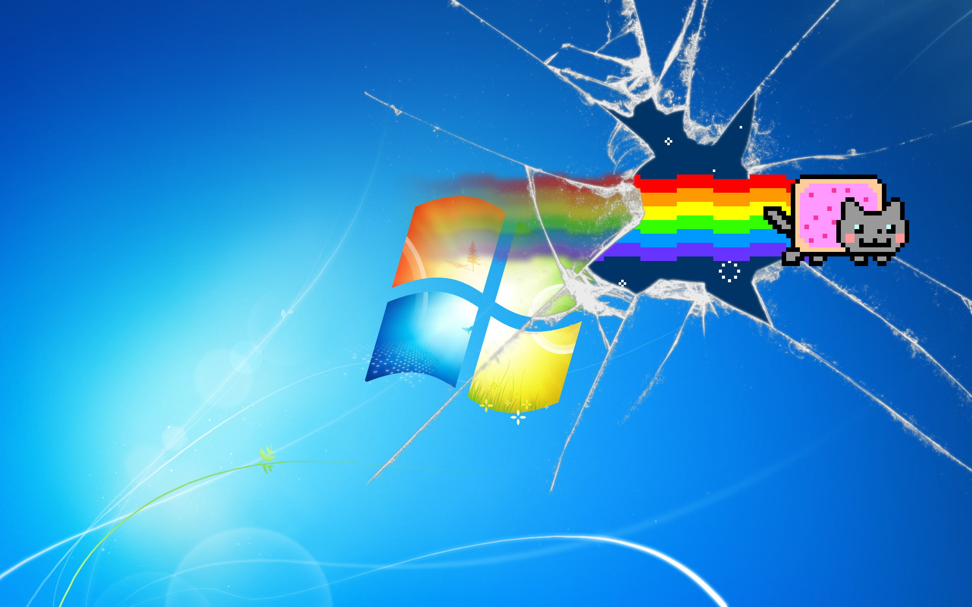 Galaxy Nyan Cat, stars, rainbow, harmony, sonyrootkit