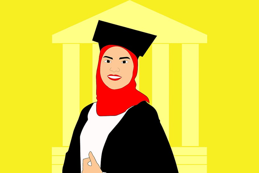 Gold Graduation Cap Clip Art, happy, yellow, smiling, black color Free HD Wallpaper