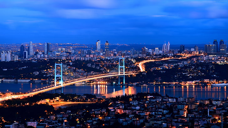 Istanbul, istanbul, night, turkey Free HD Wallpaper