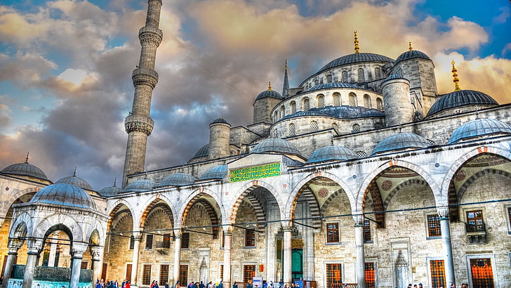 Masjid Biru Istanbul, the past, clouds, city, outdoors Free HD Wallpaper