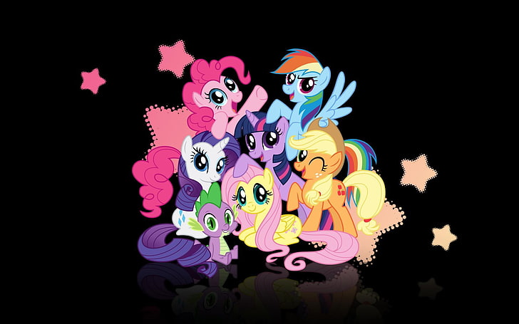 MLP Ponies, black background, decoration, sky, closeup