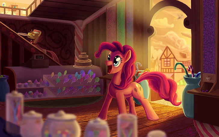 my little pony friendship is magic, tv show, pinkie pie, mr carrot cake Free HD Wallpaper