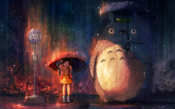 My Neighbor Totoro White Totoro, fantasy, water, illuminated, my neighbor totoro Free HD Wallpaper