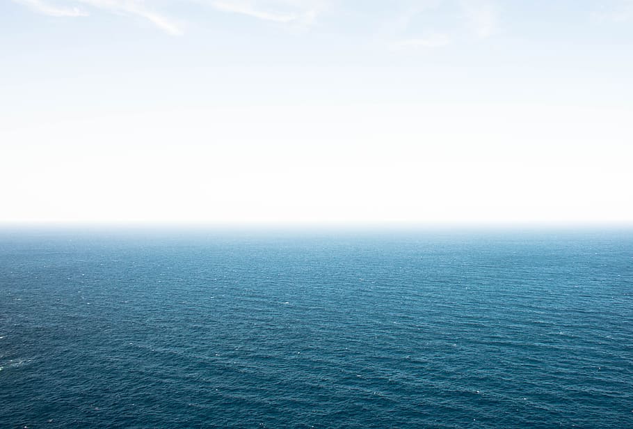 Ocean and Sky, fade, outdoors, horizon, weather