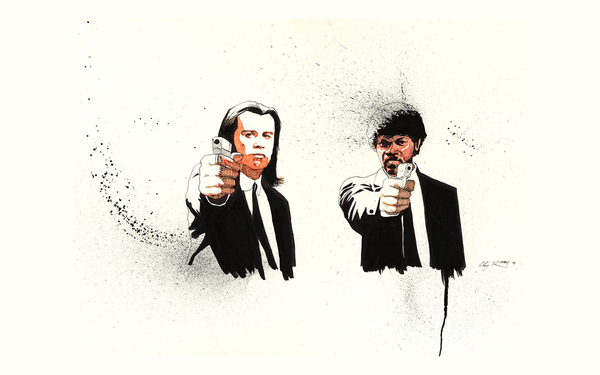 Pulp Fiction Wall Art, adult, studio shot, real people, white background