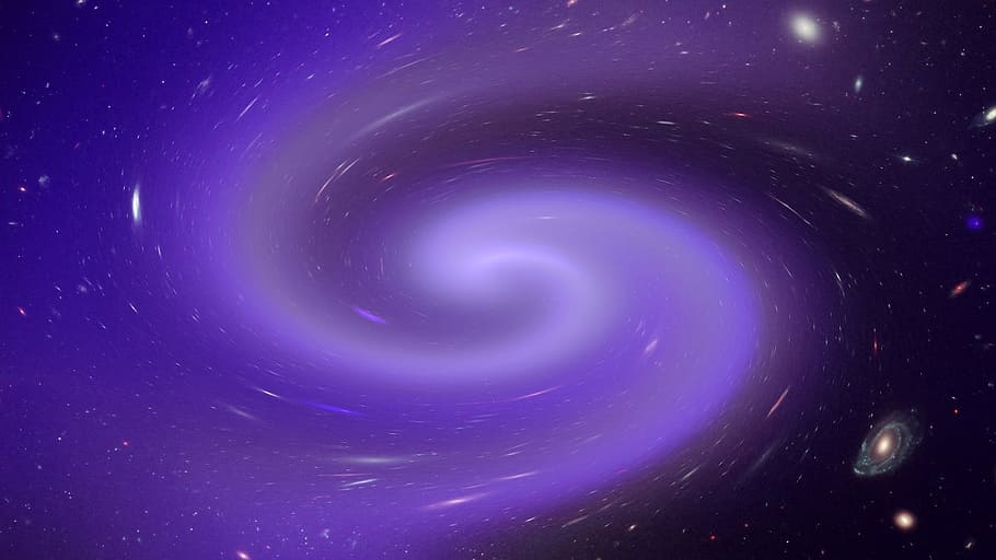 Rainbow Spiral Galaxy, dust, star, computer design, photo montage Free HD Wallpaper