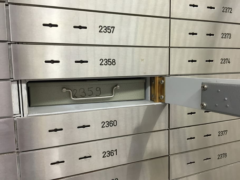 Safety Deposit Boxes at Banks, architecture, full frame, security, paper Free HD Wallpaper