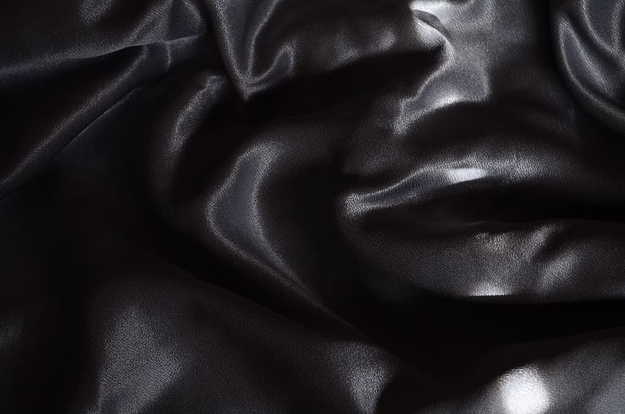 Shiny Black Fabric, black background, luxury, bed, sheet Free HD Wallpaper