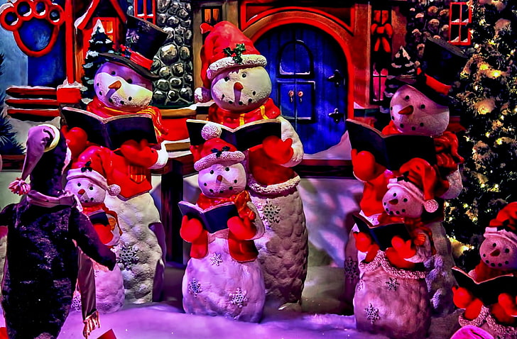 snowman, sale, market, holiday Free HD Wallpaper