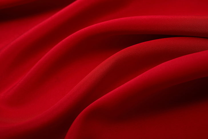 Solid Red Fabric, curtain, wave pattern, textured effect, silk Free HD Wallpaper