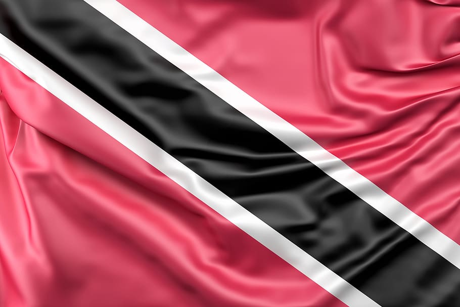 Trinidad Flag Meaning, wavy, fluttering, graphic, purple Free HD Wallpaper