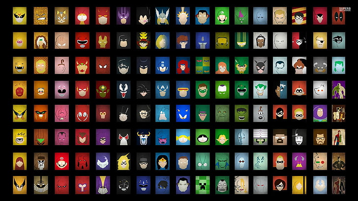 All DC Superhero Logos, venom, comics, arrangement, wolverine