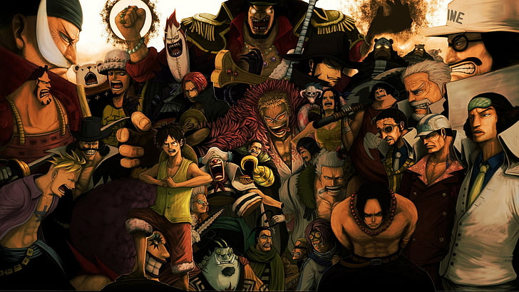 Anime Sea, edward newgate, sengoku one piece, large group of people, portgas d ace Free HD Wallpaper