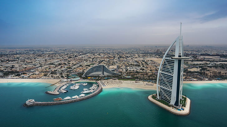 Beach 5 Star Hotels Dubai, persian, water, uae, sky scraper Free HD Wallpaper