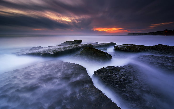 beauty in nature, dawn, fog, waters edge