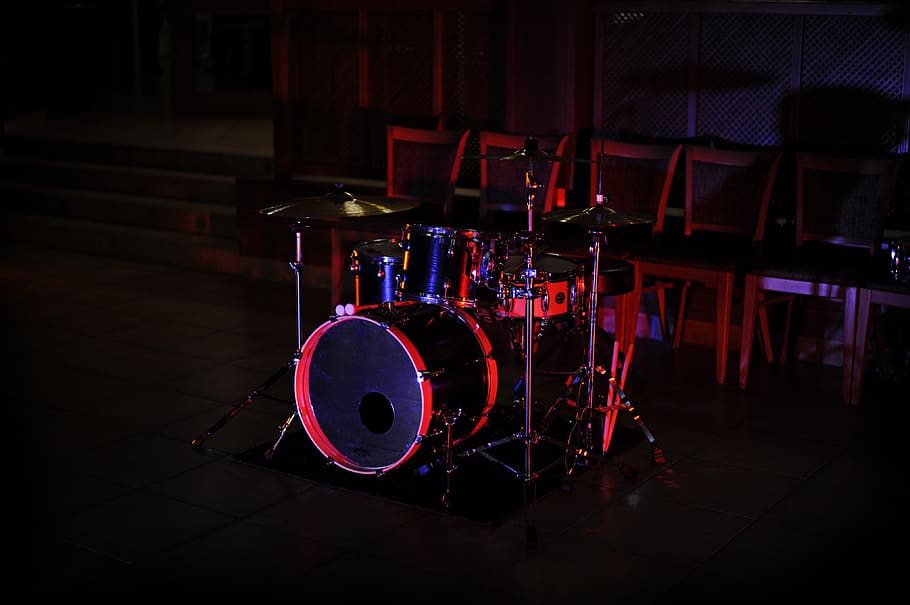 Ddrum Drum Set, purple, absence, studio, lighting Free HD Wallpaper