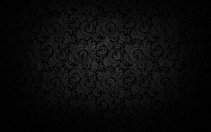 Elegant Black Gold, dark background, pattern, floral Free HD Wallpaper