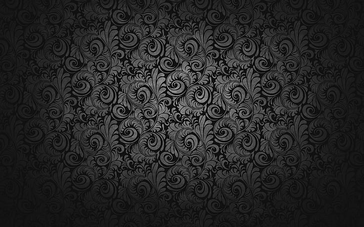 floral, pattern, dark, vector art Free HD Wallpaper