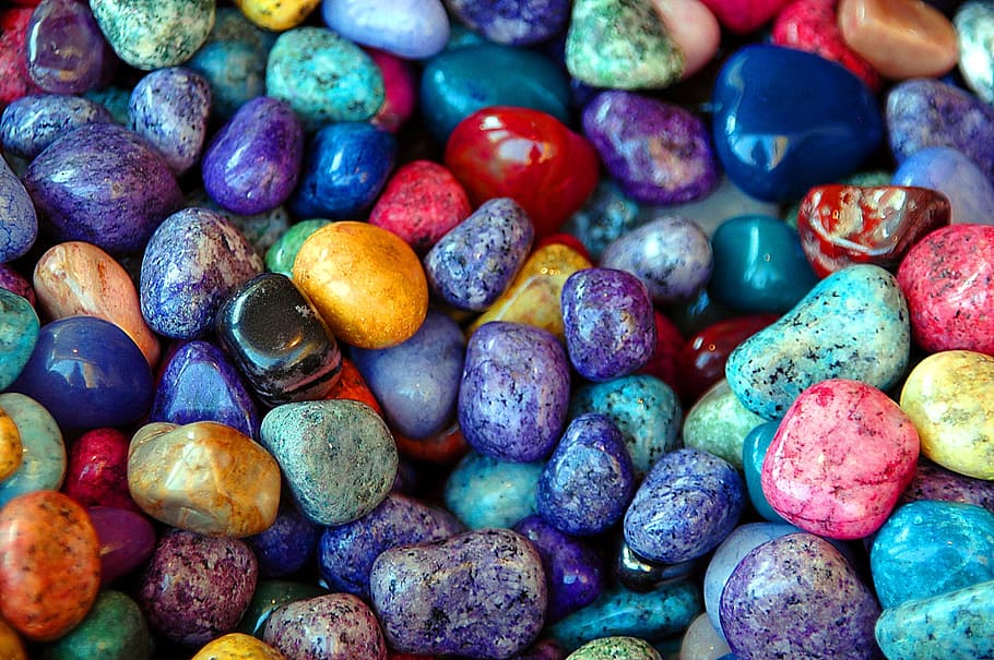 Glass Stones, large group of objects, material, stone  object, shiny Free HD Wallpaper