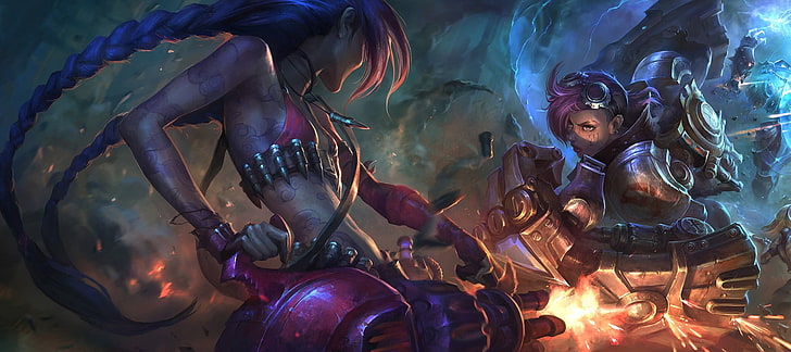 Jinx XVI, illuminated, light  natural phenomenon, lol, league of legends Free HD Wallpaper