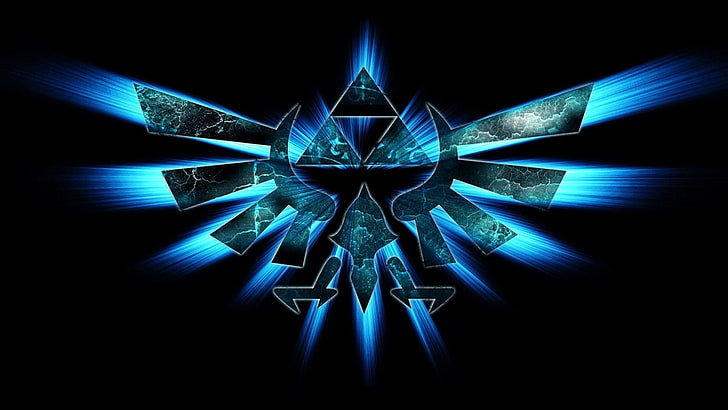 Loz Triforce, illuminated, geometric shape, studio shot, reflection Free HD Wallpaper