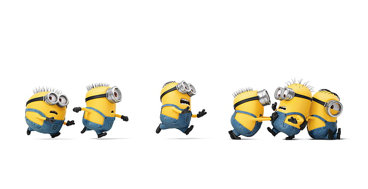 Minion Meeting, side by side, despicable me 3, cut out, human representation Free HD Wallpaper