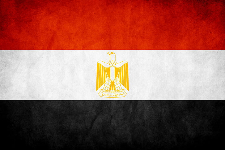 National Flag of Egypt, striped, yellow, africa, copy space Free HD Wallpaper