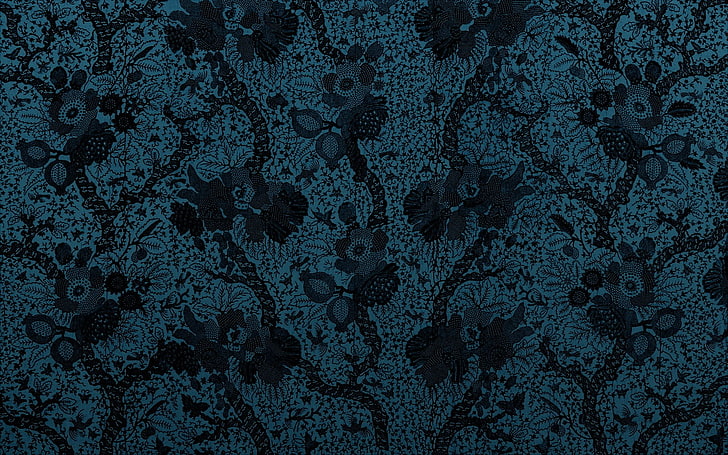 night, blue, no people, floral pattern Free HD Wallpaper