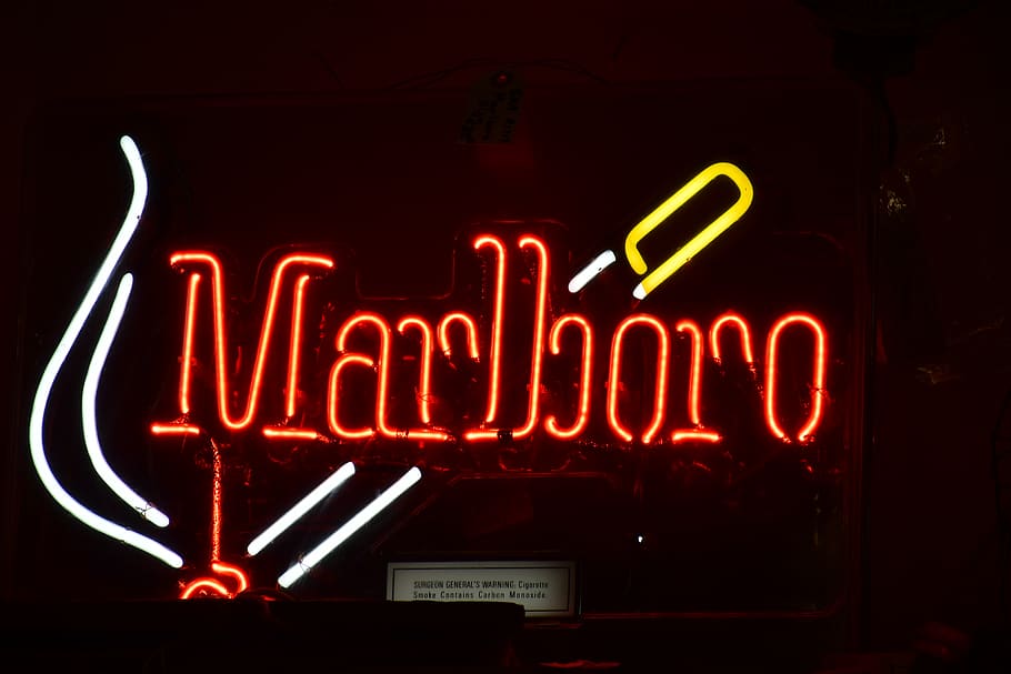 Open Neon Light Sign, marlboro, illuminated, lighting, club Free HD Wallpaper