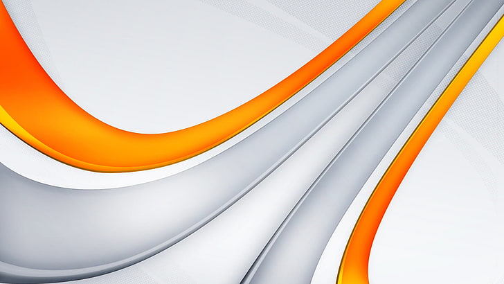 Orange White Vector, orange color, simplicity, curve, pattern Free HD Wallpaper