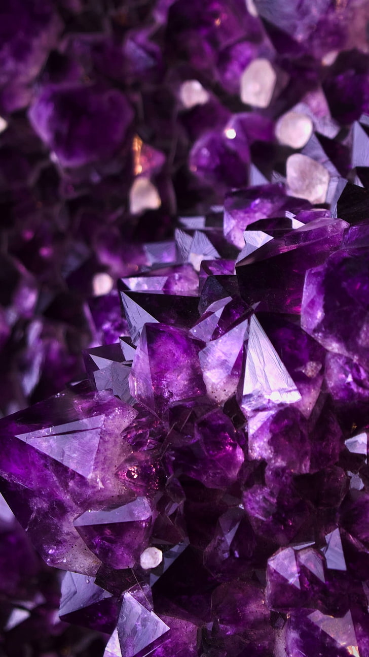 Purple Diamond, mineral, precious gem, quartz, full frame Free HD Wallpaper