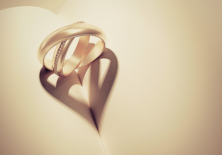 Rose Gold Rings, gold colored, full screen, gold, celebration Free HD Wallpaper