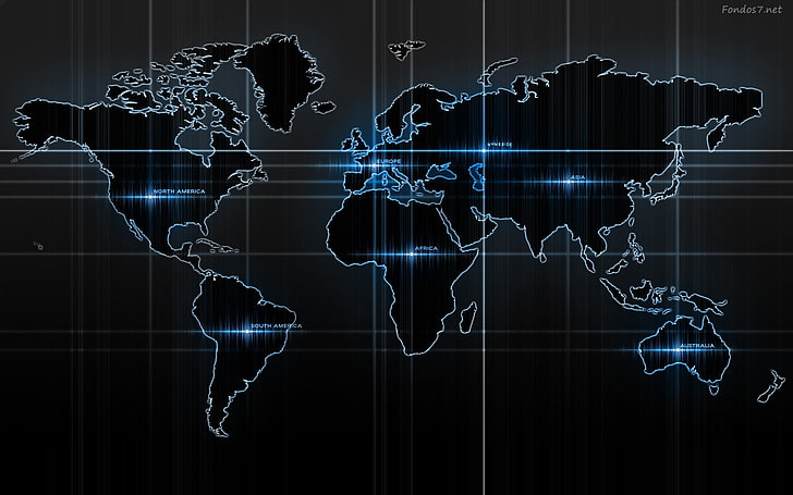 Technology HD World Map, science, art and craft, analyzing, connection