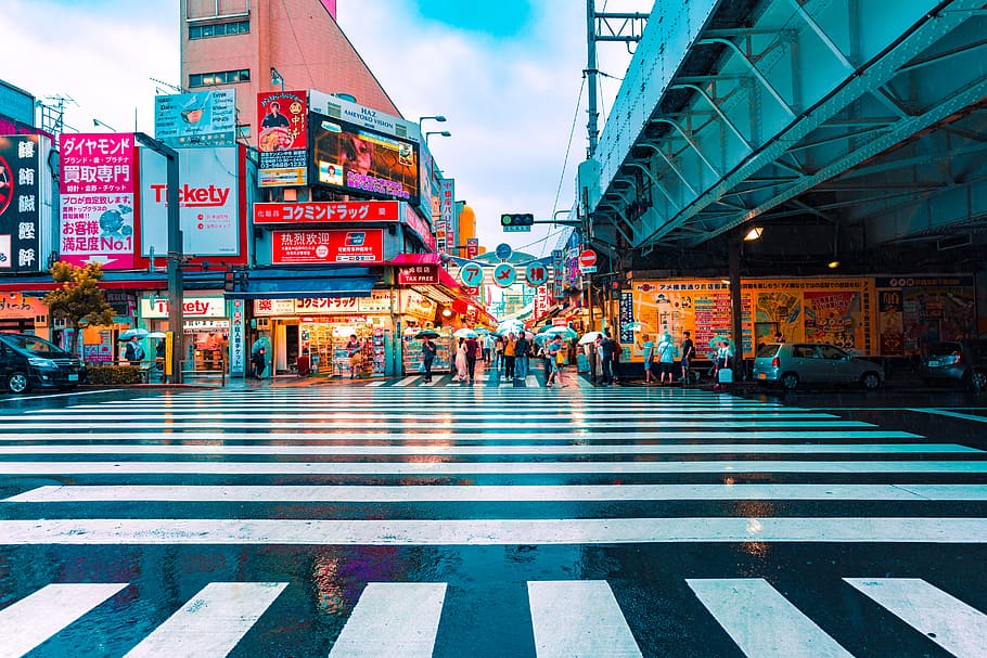 Tokyo Street Fashion, neon light, modern, hong kong, traffic