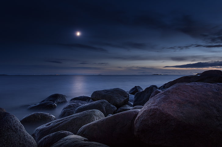 twilight, rock, cloudscape, sunlight Free HD Wallpaper