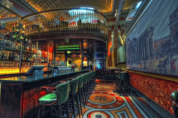 Vintage Bar, travel, architecture, place of worship, illuminated Free HD Wallpaper