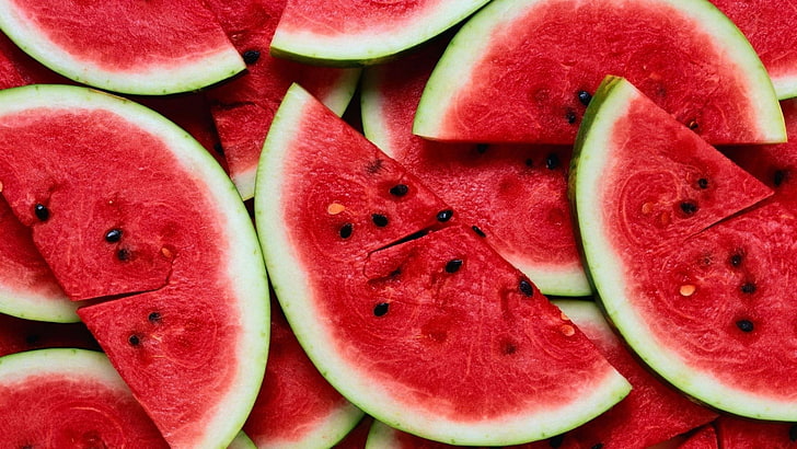 Watermelon, cross section, closeup, ripe, juicy Free HD Wallpaper