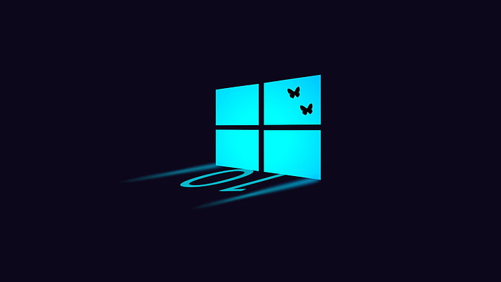 Windows 10 Mobile Logo, darkroom, design, reflection, microsoft