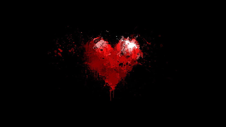 Beautiful Black Heart, motion, impact, indoors, drop Free HD Wallpaper