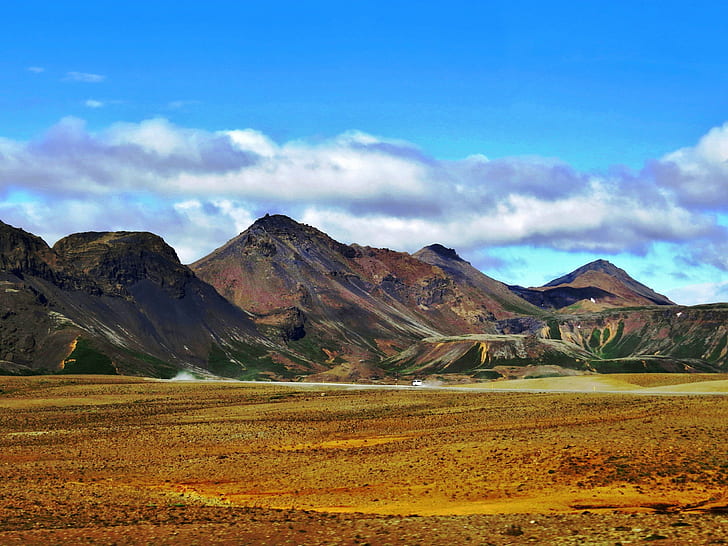 Black Sand in Iceland, roads, canon, rugged, mesa Free HD Wallpaper