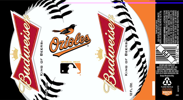 Budweiser Ingredients, baltimore, mlb, baseball, orioles Free HD Wallpaper