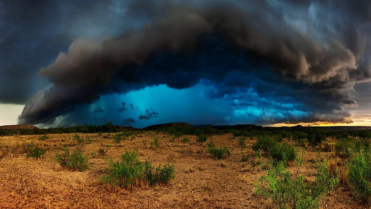 Desert Clouds, clouds, earth, storm, rain Free HD Wallpaper