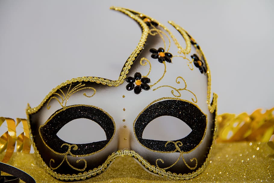 Elegant Masquerade Masks, still life, mysterious, carnival  celebration event, ornate Free HD Wallpaper