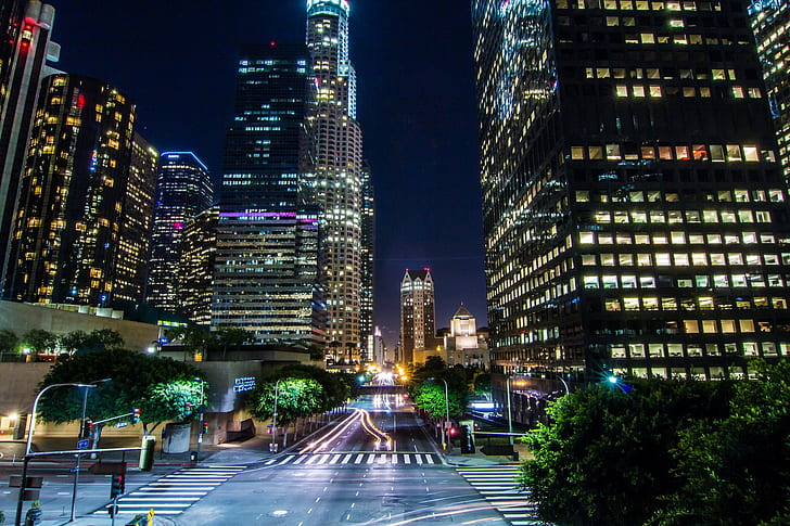 Figueroa Street La, sunset, pier, marina, observatory Free HD Wallpaper