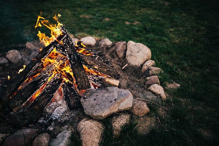 heat  temperature, coal, summer, bonfire Free HD Wallpaper