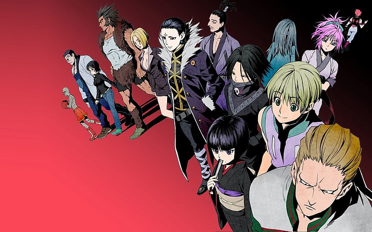 Hunter X Hunter Spider Troupe, togetherness, standing, men, young women Free HD Wallpaper